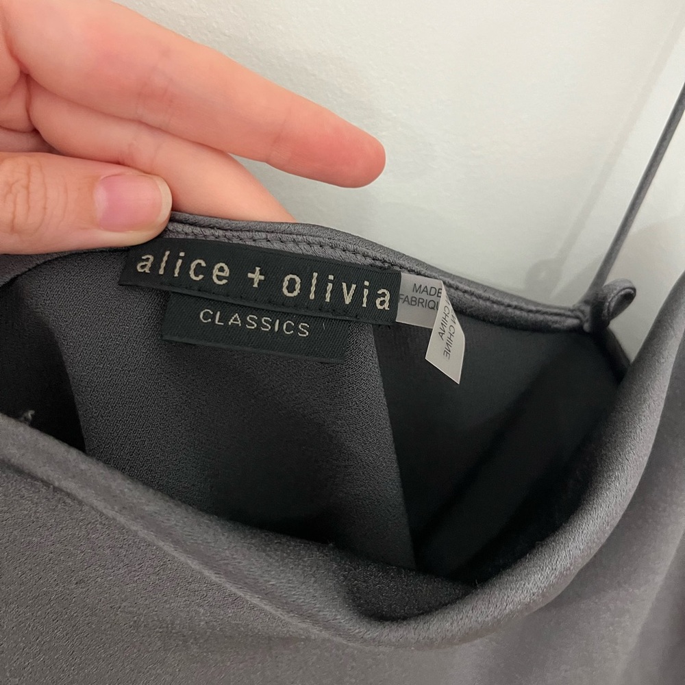 Alice + Olivia Grey Silk Camisole - Picture 4 of 4
